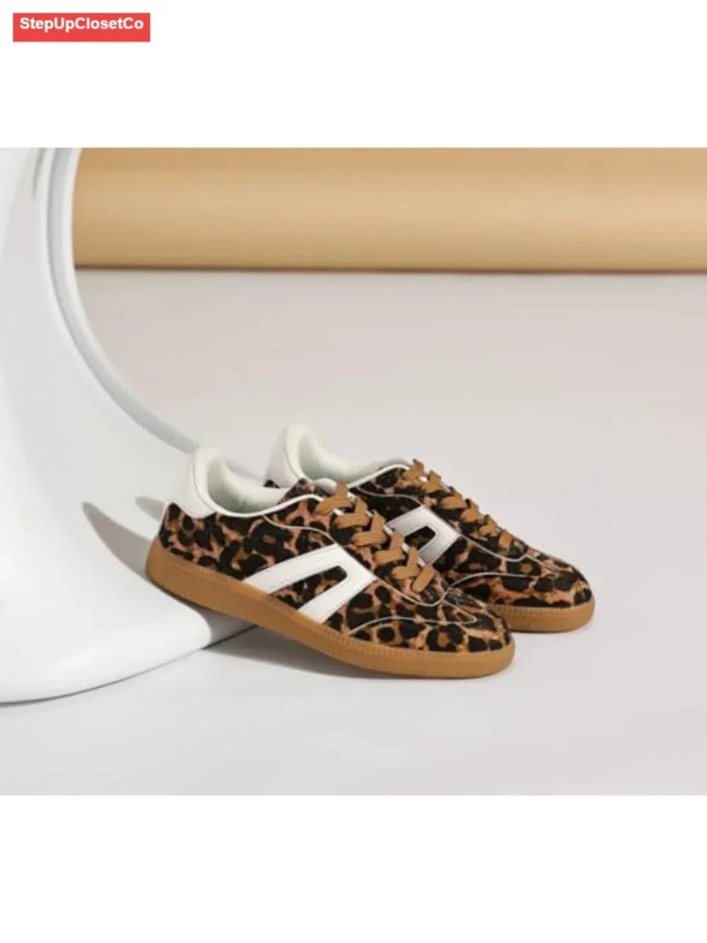 Women's Retro Gum Sole Fashion Sneakers Lace Detail Casual Walking Shoes